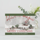 Vintage Car Kerstversier Foto Kerstmis (Staand voorkant)