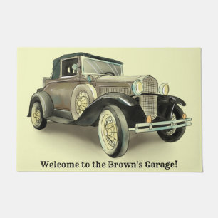 Vintage Car - Naam toevoegen - Doormat Deurmat