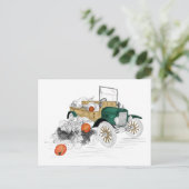 Vintage Car Pumpkin Harvest Briefkaart (Staand voorkant)