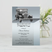 Vintage Car Retirement Party Invitation (Debout devant)