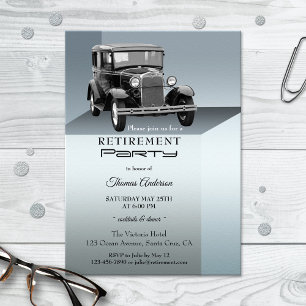 Vintage Car Retirement Party Invitation