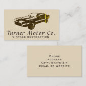 Vintage Car Visitekaartje (Voorkant / Achterkant)