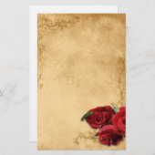 Vintage Caramel Brown & Roos Briefpapier (Voorkant / Achterkant)