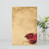 Vintage Caramel Brown & Roos Briefpapier (Staand voorkant)