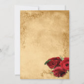 Vintage Caramel Brown & Roos Wedding Kaart (Achterkant)