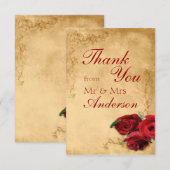 Vintage Caramel Mariage Carte de remerciements (Devant / Derrière)