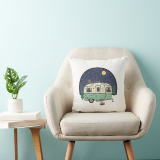 Vintage Caravan Pillow - Coffee Lover Scenic Route Kussen