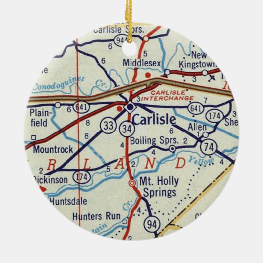 Vintage Carlisle PA Keramisch Ornament (Achterkant)