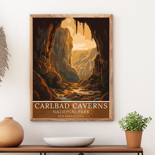 Vintage Carlsbad Caverns National Park Poster