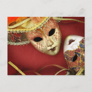 Vintage Carnaval maskers Briefkaart