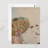 Vintage Carousel in Parijs Briefkaart (Voorkant / Achterkant)