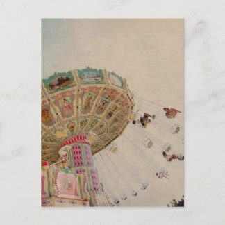 Vintage Carousel in Parijs Briefkaart
