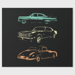 Vintage Cars - 80 en 90 grafische Retro Cadeaupapier