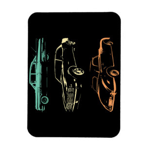 Vintage Cars - 80 en 90 grafische Retro Magneet