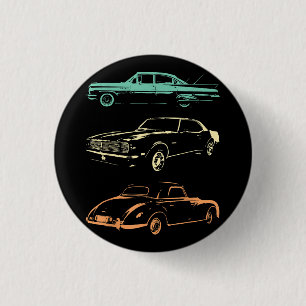Vintage Cars - 80 en 90 grafische Retro Ronde Button 3,2 Cm