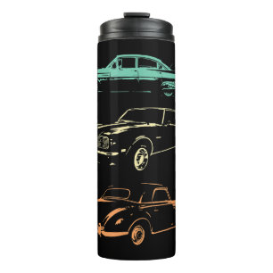 Vintage Cars - 80 en 90 grafische Retro Thermosbeker