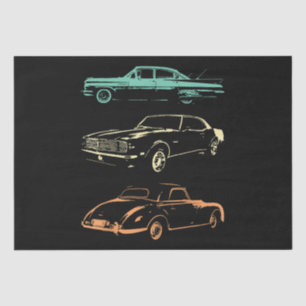 Vintage Cars - 80 en 90 grafische Retro Tissuepapier