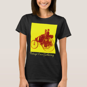 Vintage Cars Gathering, geel rood bruin T-shirt