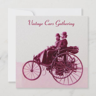 ViNTAGE CARS GATHERING, paars gouden rood Kaart