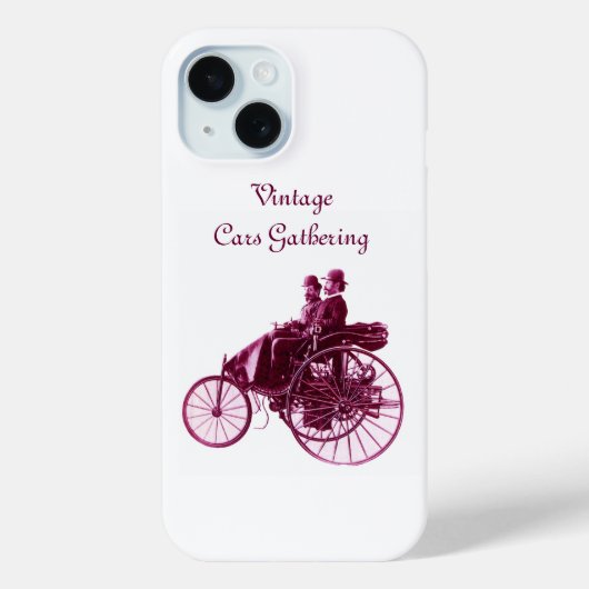 Vintage Cars Gathering, Paars White Case-Mate iPhone Case (Achterkant)