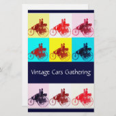 ViNTAGE CARS GATHERING POP ART Briefpapier (Voorkant / Achterkant)