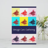 ViNTAGE CARS GATHERING POP ART Briefpapier (Staand voorkant)