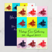 ViNTAGE CARS GATHERING POP ART Kaart (Voorkant / Achterkant)