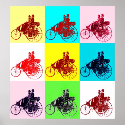 ViNTAGE CARS GATHERING POP ART Poster (Voorkant)