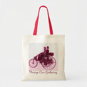 ViNTAGE CARS GATHERING red paars roze Tote Bag