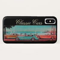 VINTAGE CARS OP DE ACHTERGROND Rood Blauw