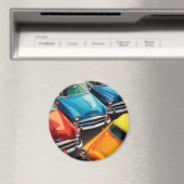 Vintage Cars Pattern Magneet (Insitu (Vaatwasser))