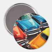 Vintage Cars Pattern Magneet (Voorkant / Achterkant)