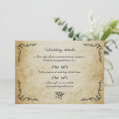 Vintage carte de détails mariage romantique (Debout devant)