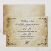 Vintage carte de détails mariage romantique (Devant / Derrière)