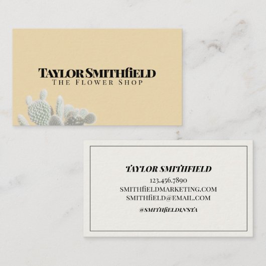 Vintage Carte de visite Cactus (Devant / Derrière)