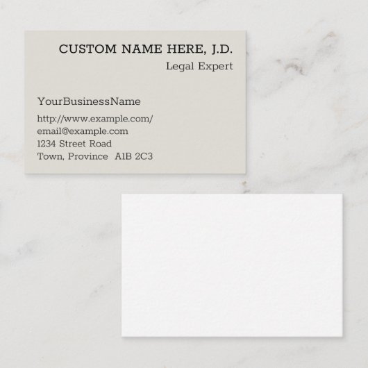 Vintage, Carte de visite classique (Devant / Derrière)