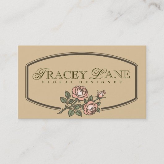 Vintage Carte de visite Floral (Devant)