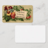 Vintage Carte de visite Floral (Devant / Derrière)