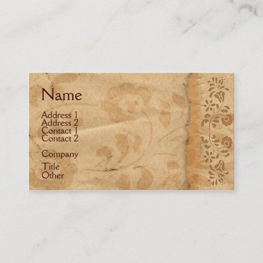 Vintage Carte de visite Floral (Devant)