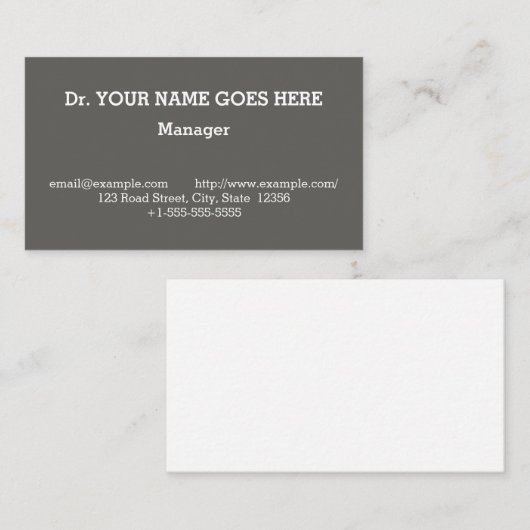 Vintage, Carte de visite professionnel (Devant / Derrière)