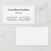 Vintage, Carte de visite traditionnel (Devant / Derrière)