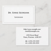 Vintage, Carte de visite traditionnel (Devant / Derrière)