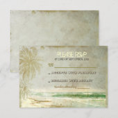 vintage carte RSVP de mariage rustique de plage (Devant / Derrière)