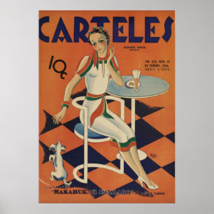 Vintage Carteles Café Vrouw uit de jaren 1920 Poster