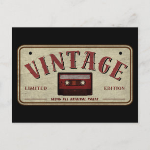 Vintage Cassettereband Gelimiteerde Editie Muziek  Briefkaart