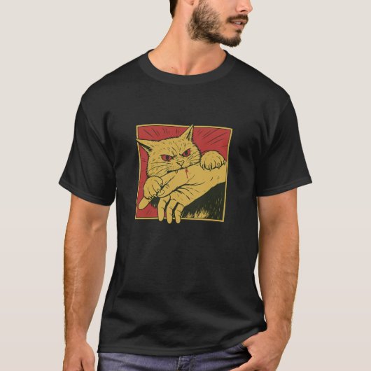 Vintage Cat Bite T-Shirt (Voorkant)