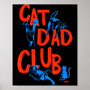 Vintage Cat Papa Club Leven Is Beter Met Katten Fu Poster