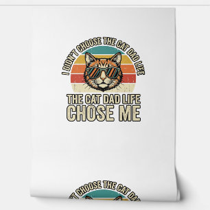 Vintage Cat Papa Leven Kies Mij T-Shirt Ontwerp_1 Behang