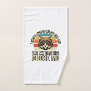 Vintage Cat Papa Leven Kies Mij T-Shirt Ontwerp_1 Handdoek
