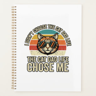 Vintage Cat Papa Leven Kies Mij T-Shirt Ontwerp_1 Planner